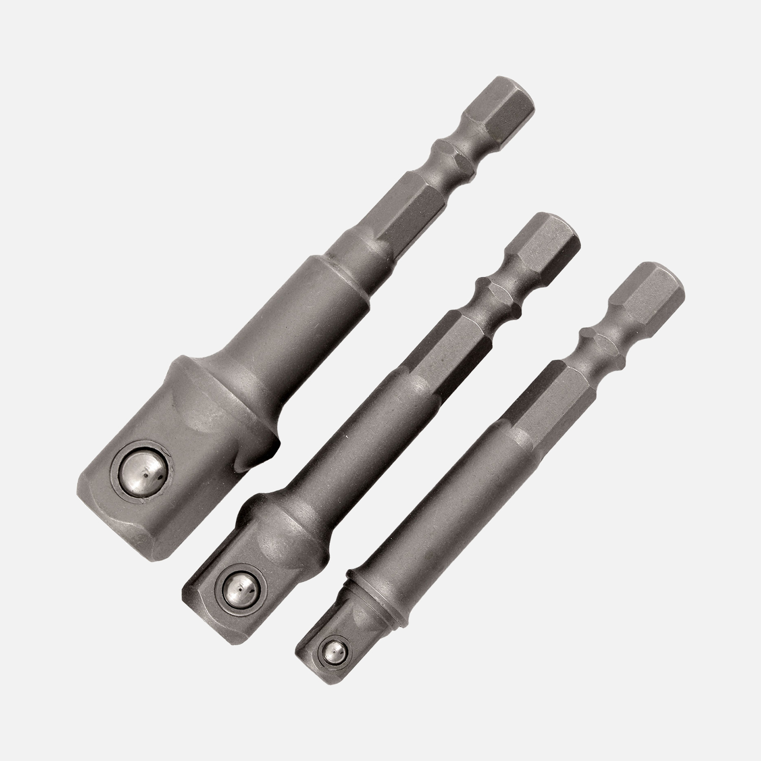 3 tlg Sortiment Bit-Adapter für 1/2", 3/8" und 1/4" Steckaufsätze