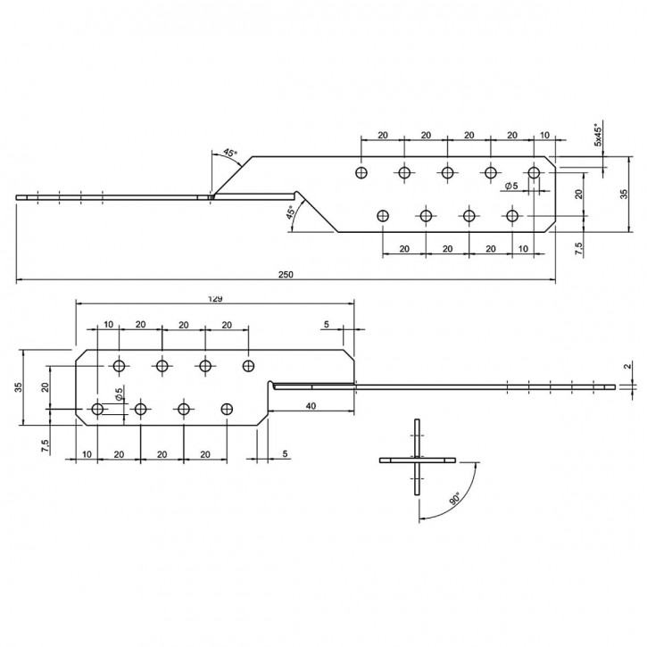 10 Sparrenpfettenanker zugelassen ETA-14/0105 Typ Universal 250 - Standard