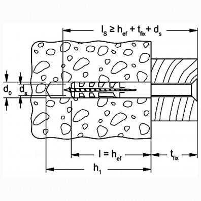 1 FISCHER System-Fahrradhaken-Set 100mm, inkl. Dübel und Schraube